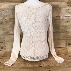 Free People Size Small Petite Long Sleeve Shirt